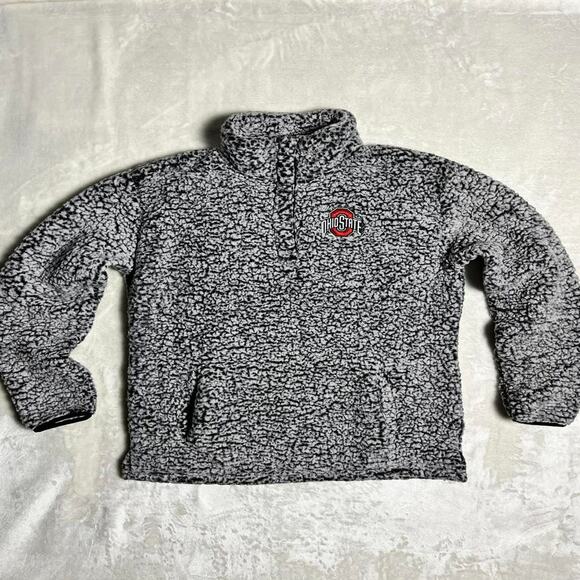 Scarlet & Gray Sherpa Fleece Men's M OSU Buckeyes Ohio State University The Oval - Picture 1 of 8